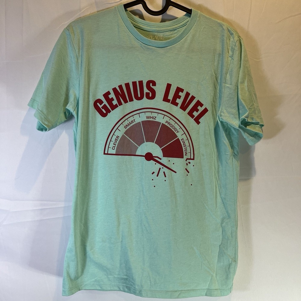 Childrens Place Shirt Boys XLarge 14 XL Graphic Short Sleeve Genius Level TCP‎